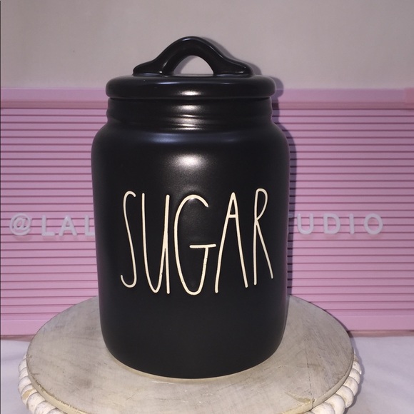 Rae Dunn Accessories - Rae Dunn small baby SUGAR Black Canister